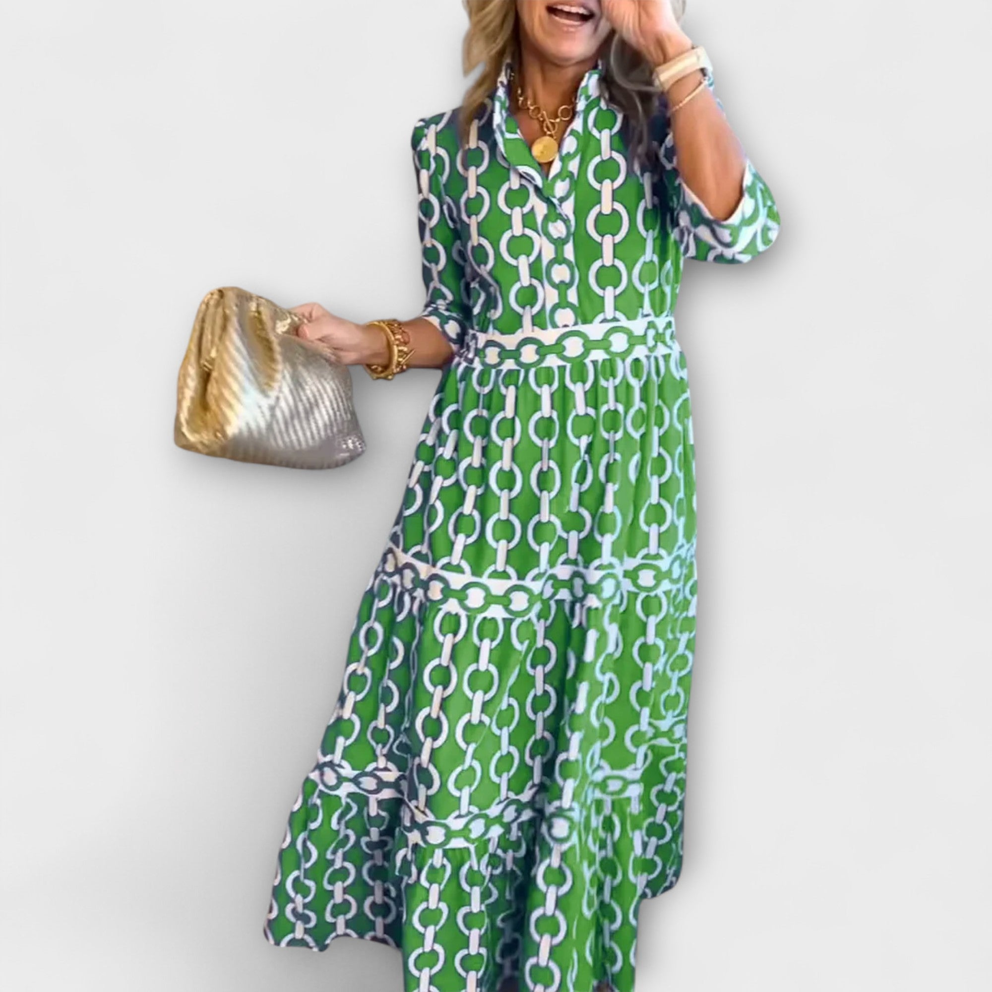 Wendy™ | Midi Dress with Chain Pattern