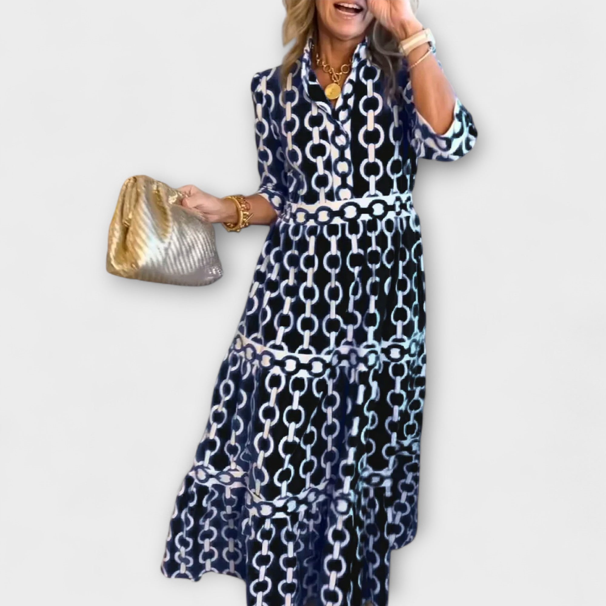 Wendy™ | Midi Dress with Chain Pattern
